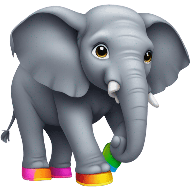 An elephant wearing shoes emoji