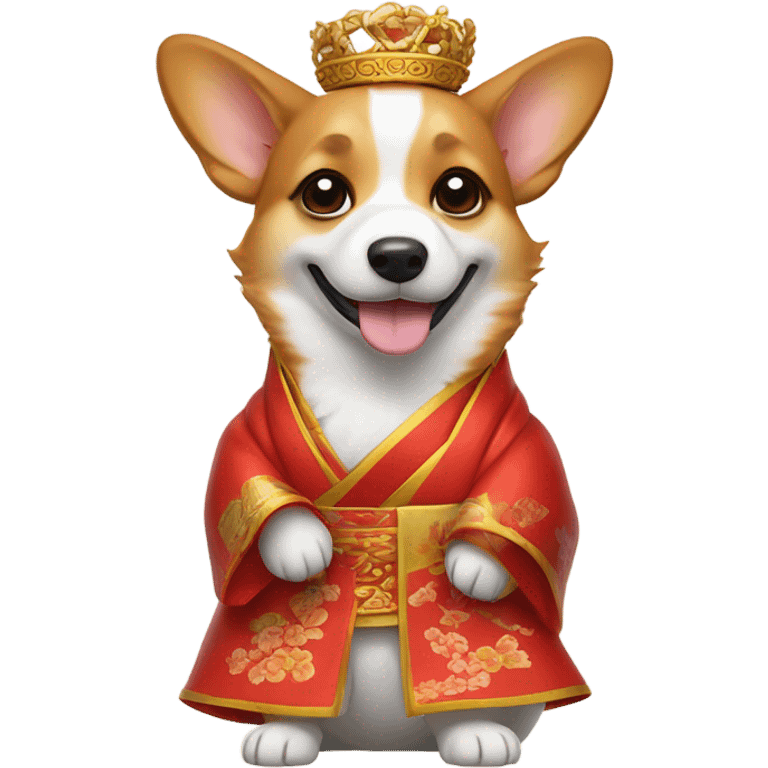 Corgi in Chinese regalia emoji