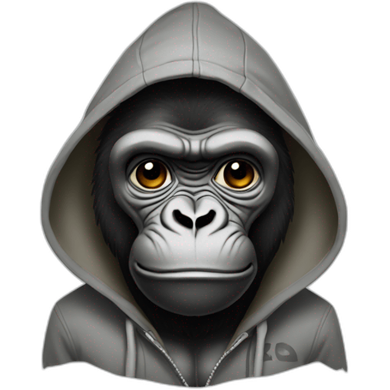 A gorilla wearing a hoodie  emoji