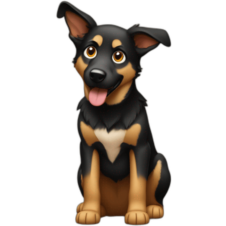 Black and fawn dog Shepherd amazement emoji