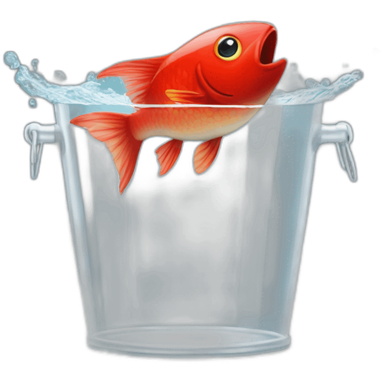 red fisch in a big transparent champagne bucket emoji