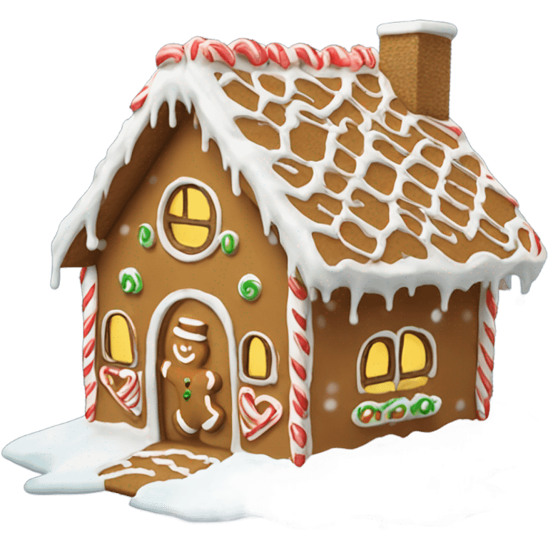 Gingerbread house snowing emoji