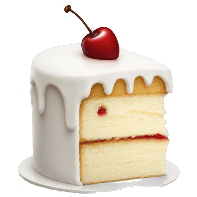 white cake with one cherry on top  emoji