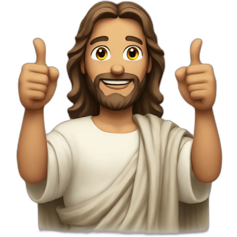 Jesus with thumbs up emoji