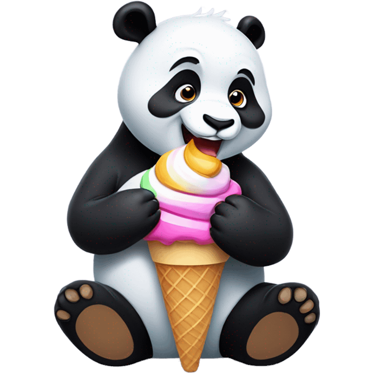 Panda eating ice cream emoji