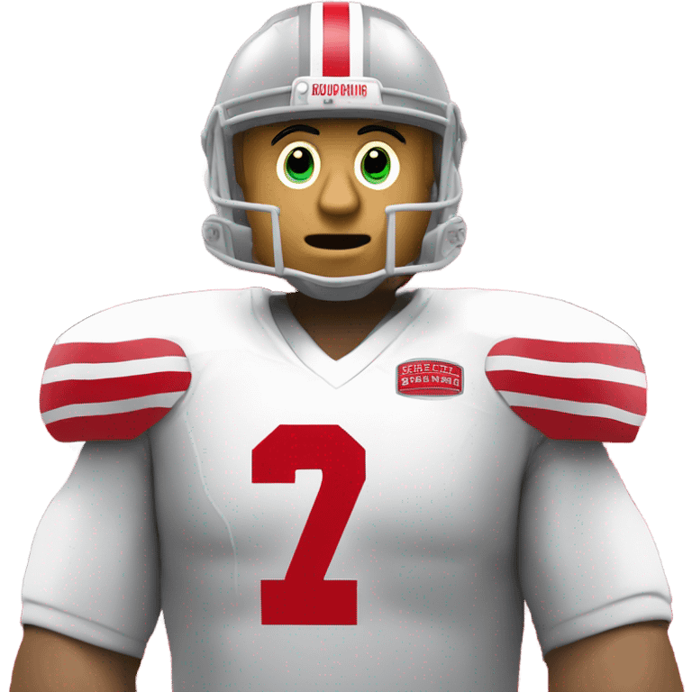 Donald trump wearing an Ohio state jersey emoji