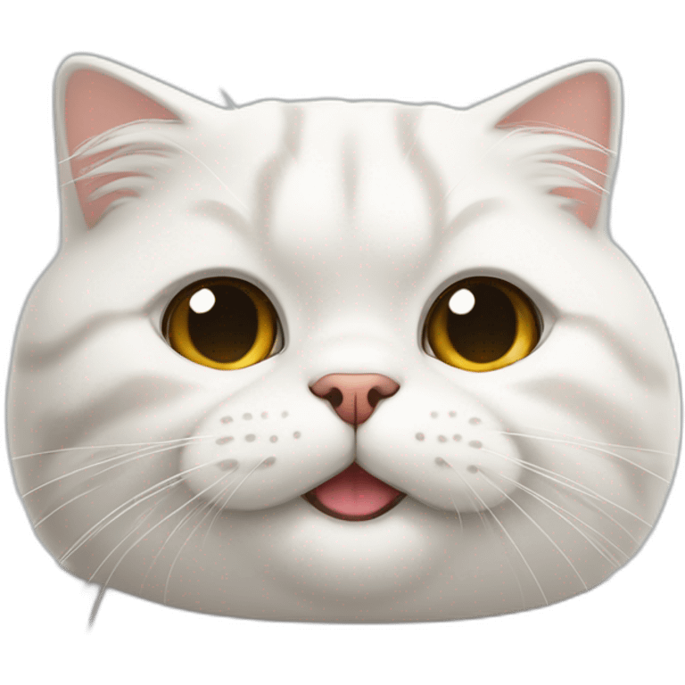 white scottish-fold cat winking emoji