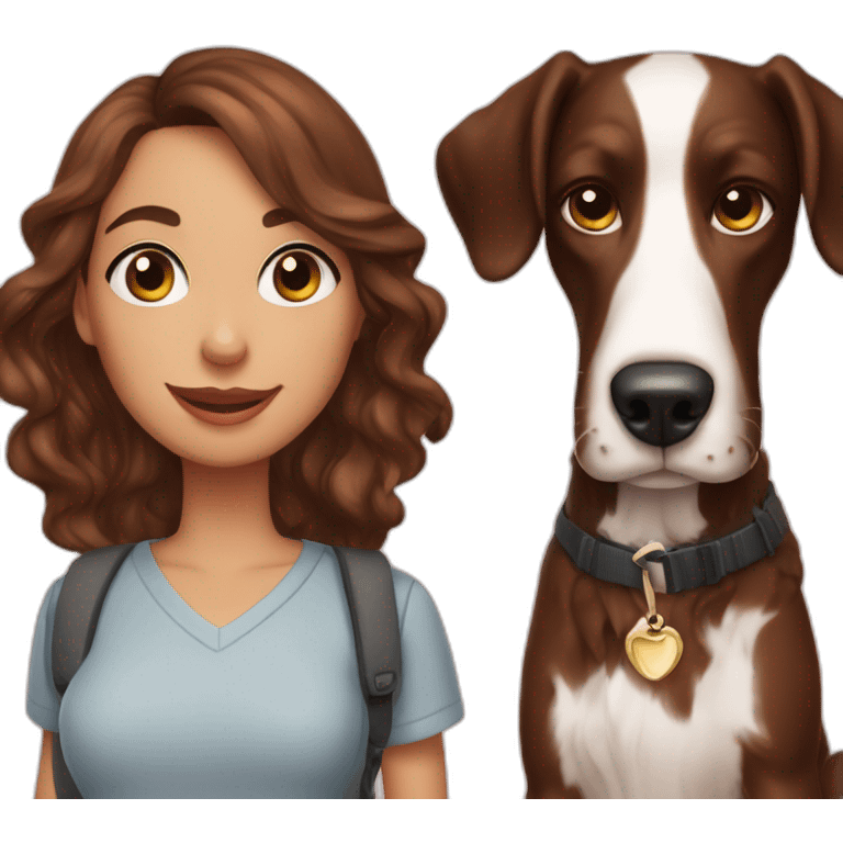 Girlfriend and boyfriend with springer spaniel emoji