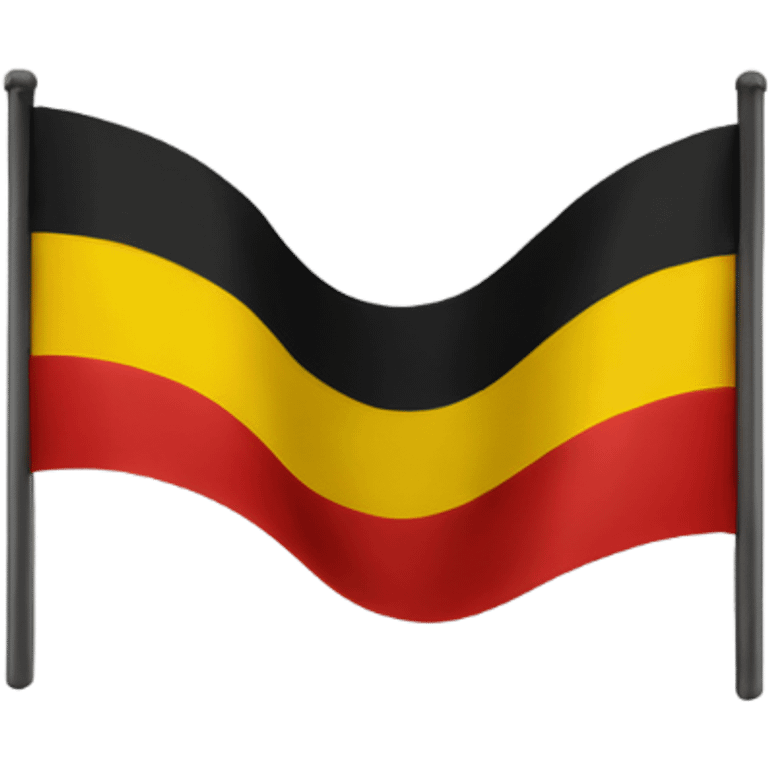 Flag with black at the top, red at the bottom and a medium yellow circle in the middle emoji