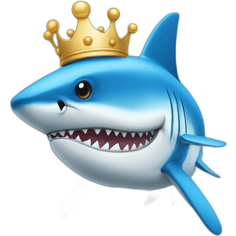 Strong Blue shark wear a crown emoji