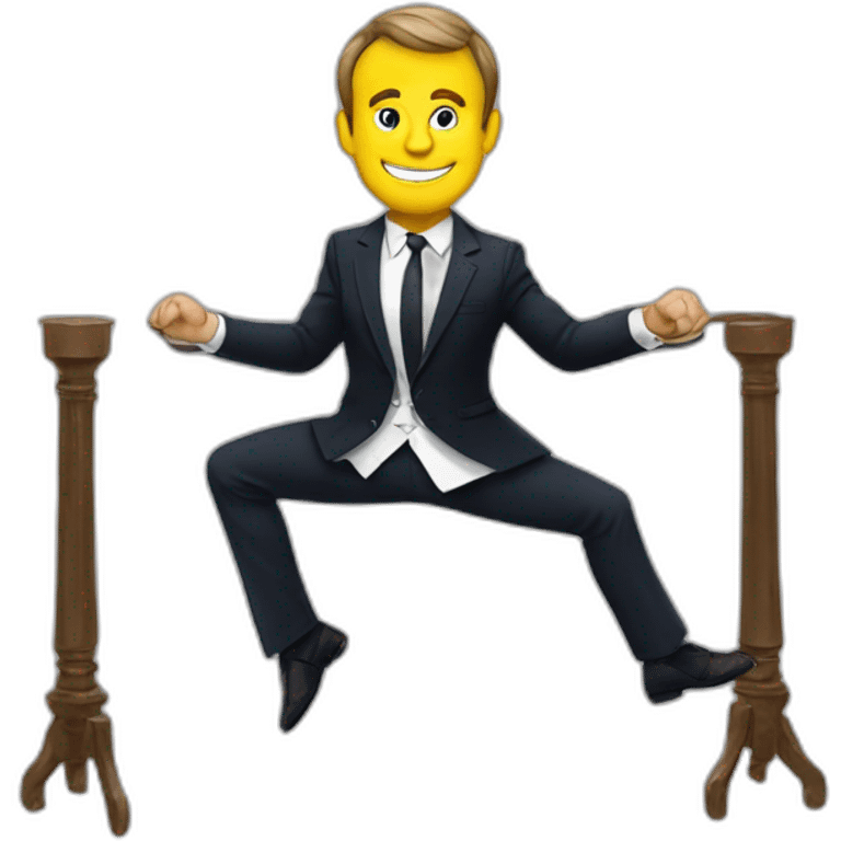 Macron dans une barre de poldance emoji