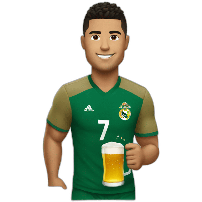 ronaldo drink beer emoji