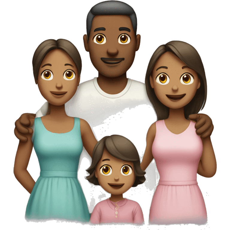 Husband, wife, two daughters and one baby boy emoji