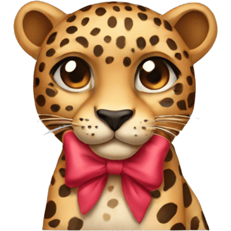 Leopard with a bow emoji