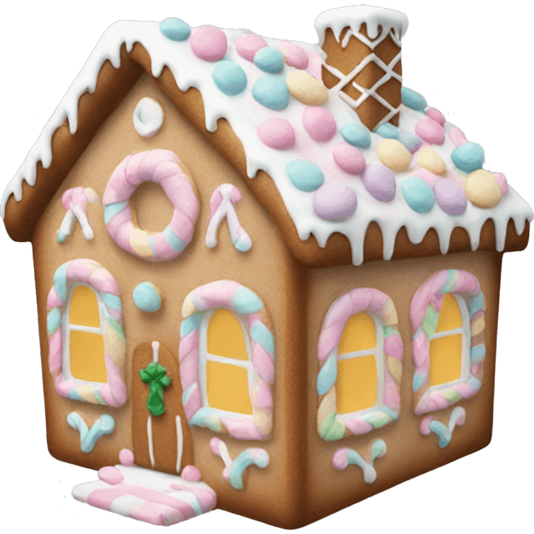 Pastel gingerbread house emoji