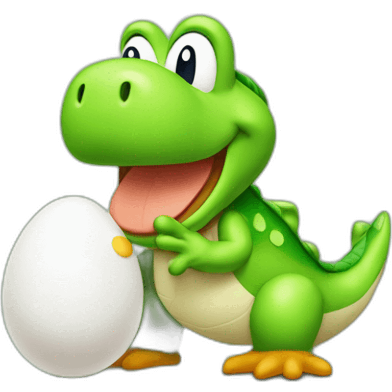 Yoshi with an egg emoji