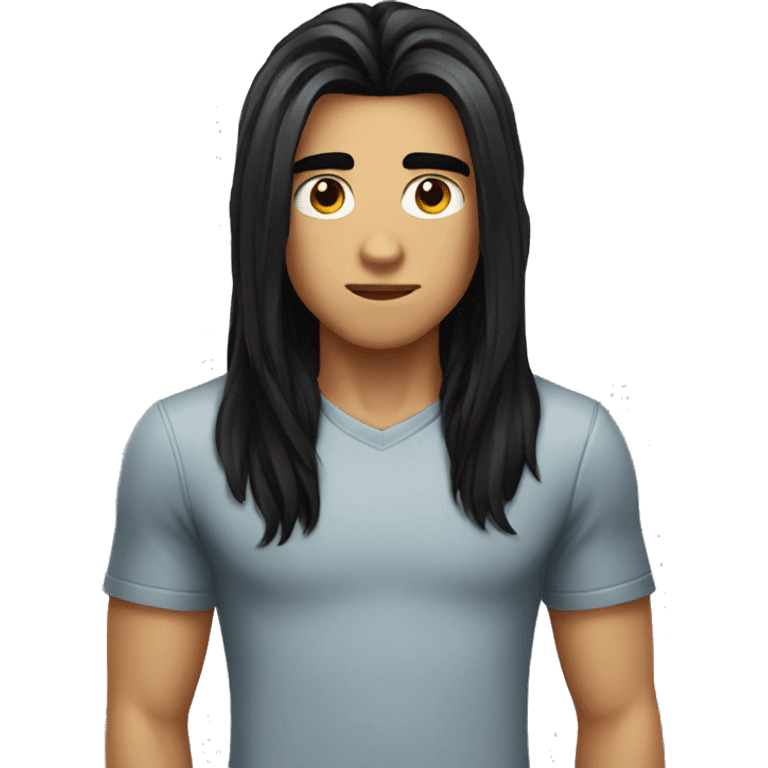 long black hair boy attitude  emoji