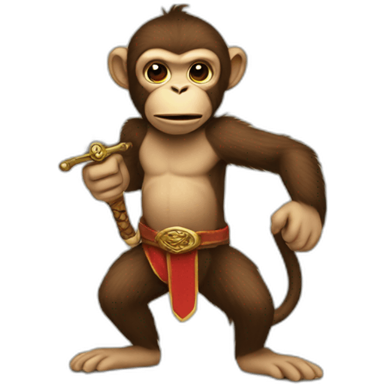 Monkey with sword funny emoji