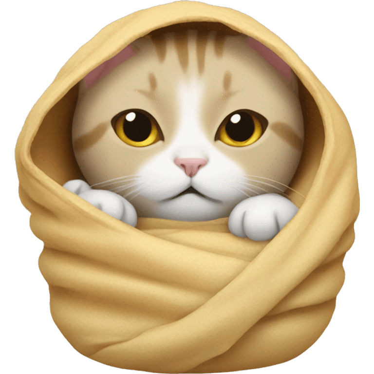 Cat swaddled in burrito  emoji