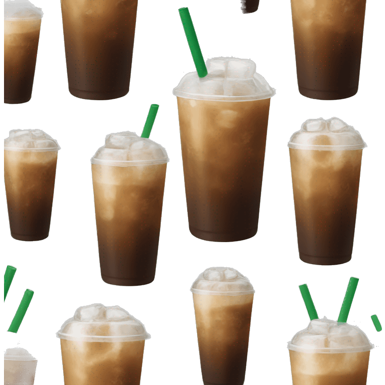 Starbuck ice coffee with ice cubes emoji