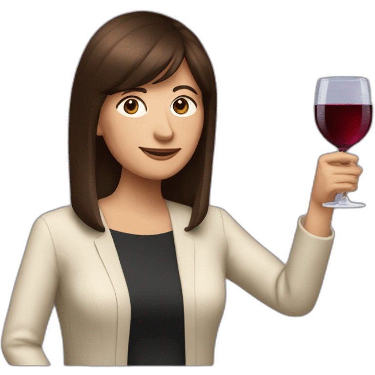 Patricia Bullrich with a cup of wine emoji