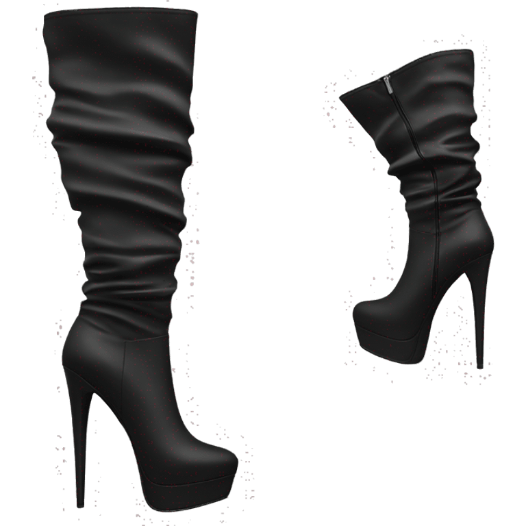 black overknee high heel boot emoji