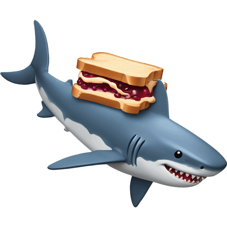 Peanut butter, jelly sandwich, riding a shark emoji