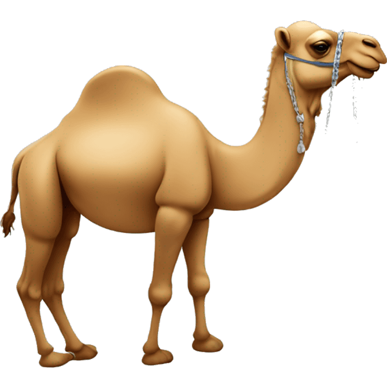 Camel Happy and some silver fall from above emoji