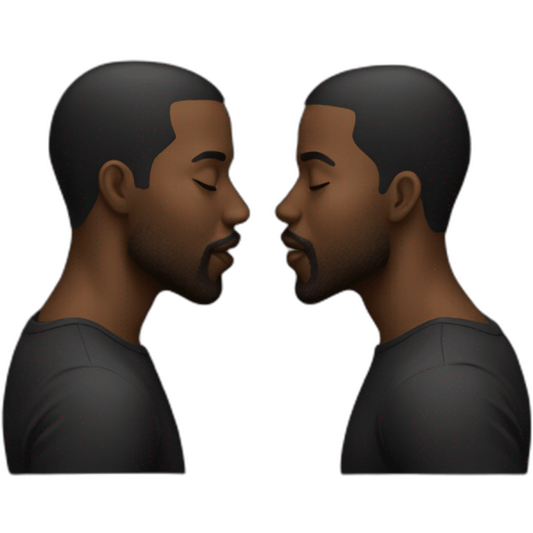 Black man kiss emoji