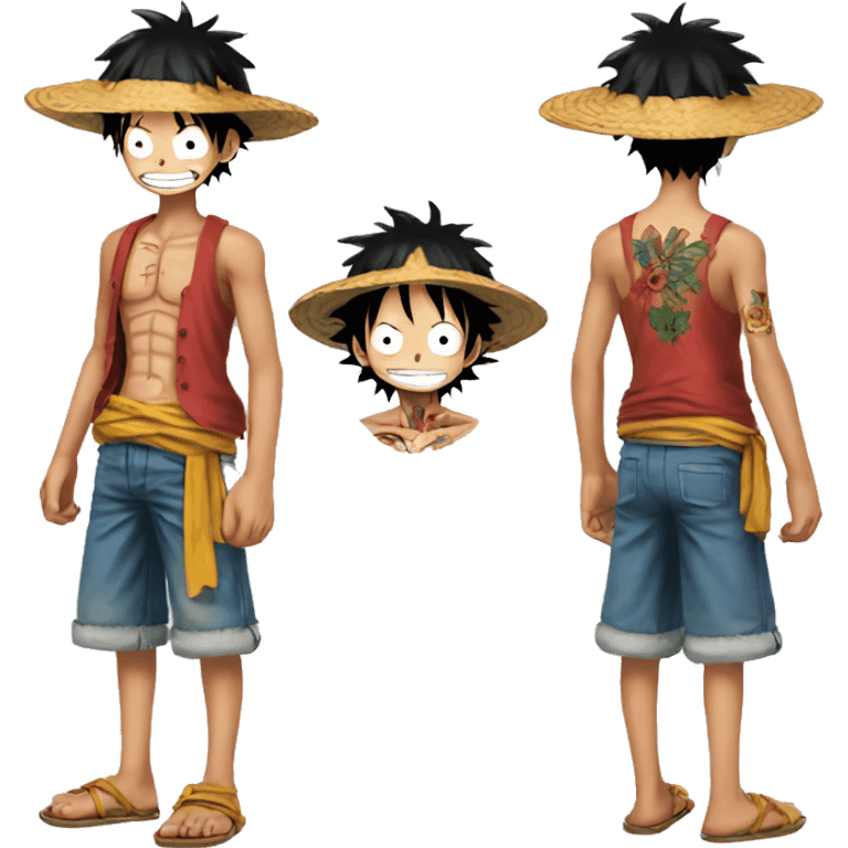 Luffy avec un tatouages  emoji