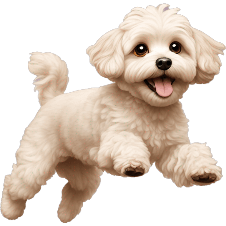 A maltipoo dog flying emoji