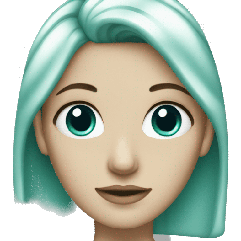 White girl with teal hair emoji