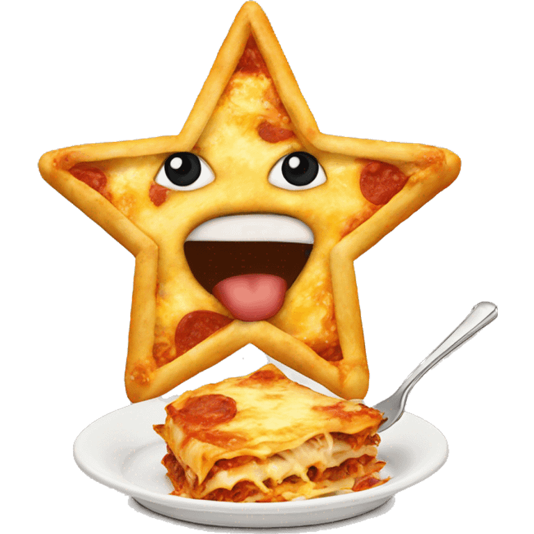 a star eating lasagne emoji