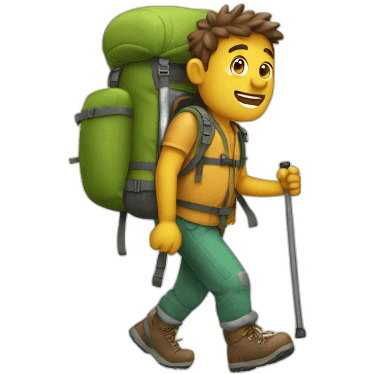 Hiking with big backbag emoji