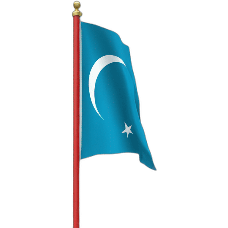 turkish flag in blue emoji