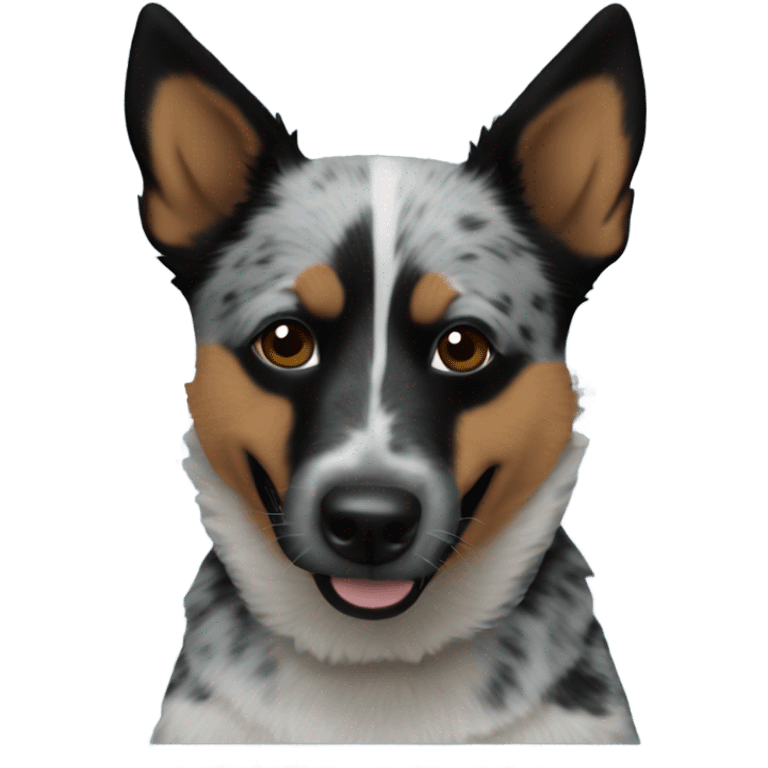 Blue heeler with black face emoji