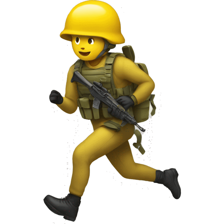 emoji yellow solider running emoji