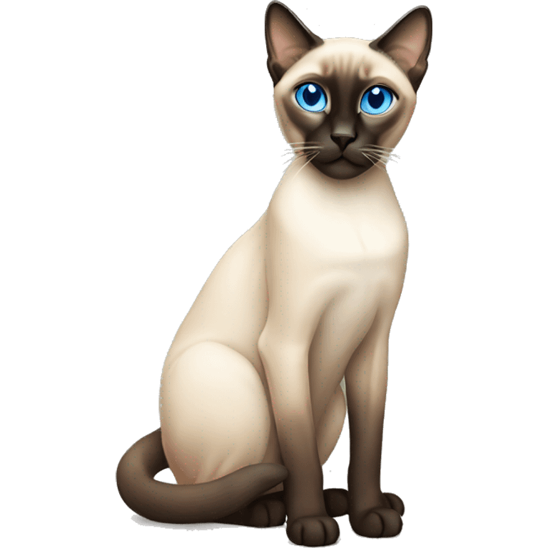 Siamese cat with blue eyes sitting  emoji