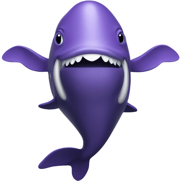 purple whale swimming with open mouth emoji