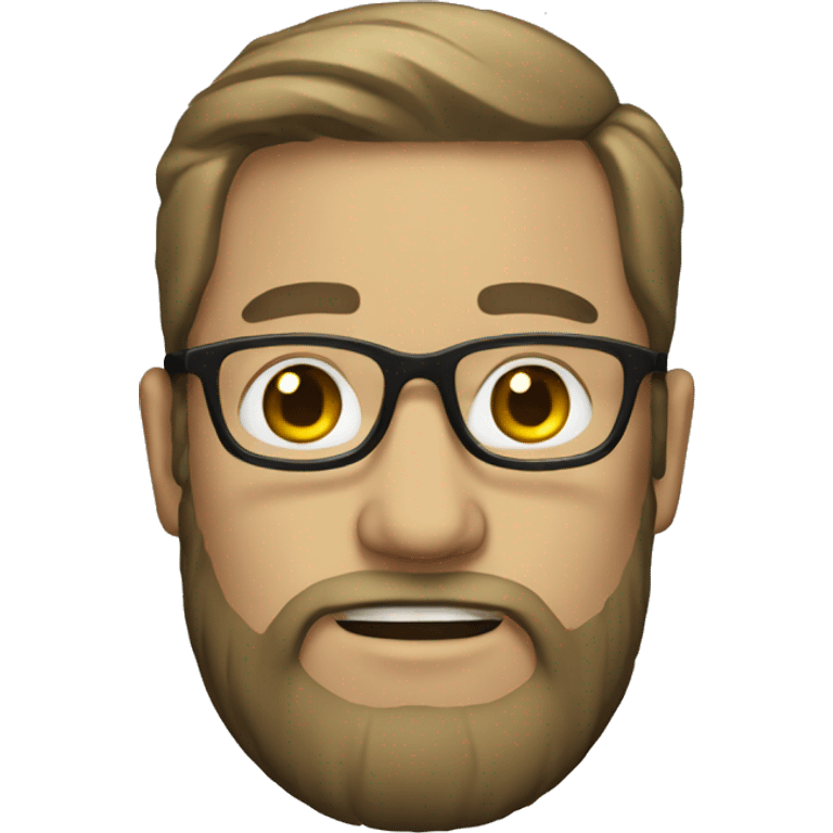 White Man with beard and glasses emoji