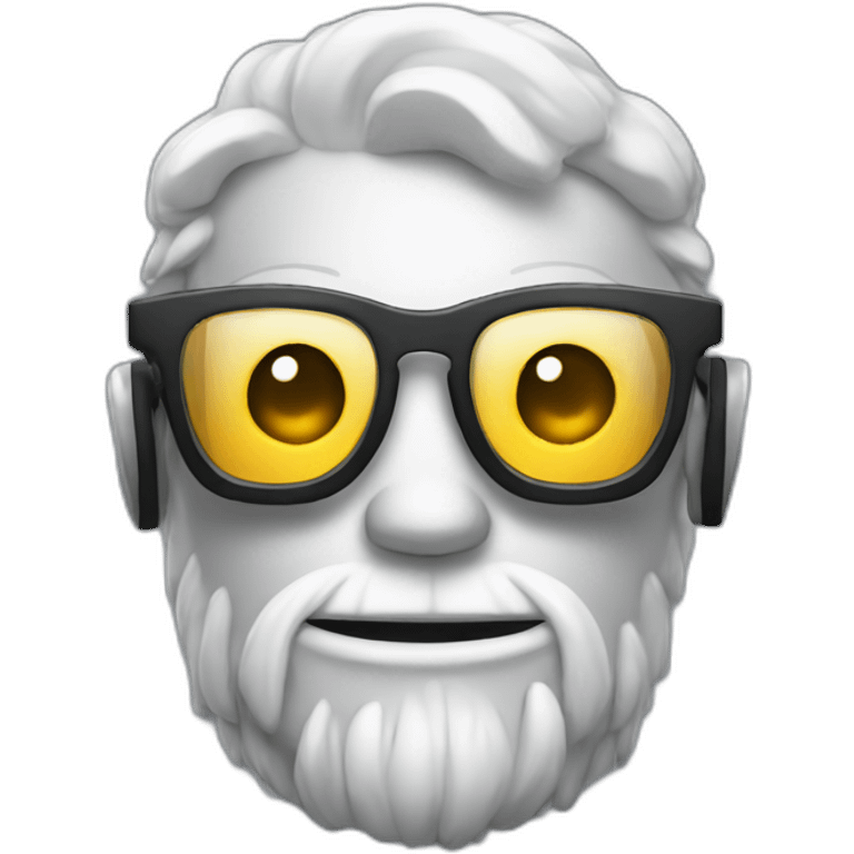 A smiley robot with glasses and a light beard emoji