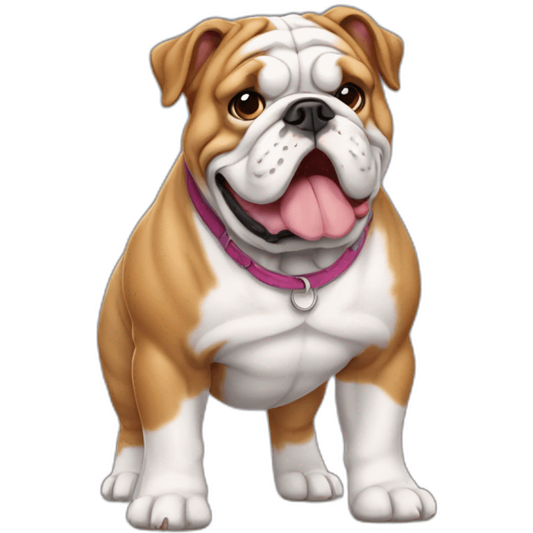 Dog english Bulldog full body emoji