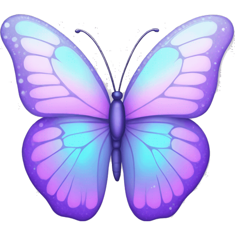 Sparkly Pastel purple-gradient iridescent butterfly emoji