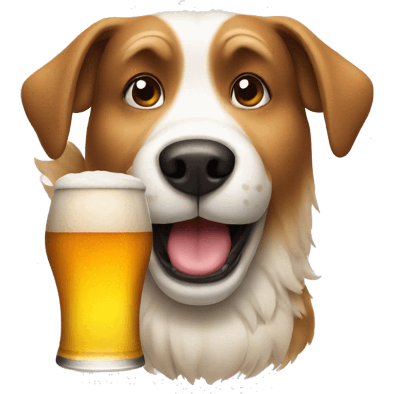 Dog with a beer emoji