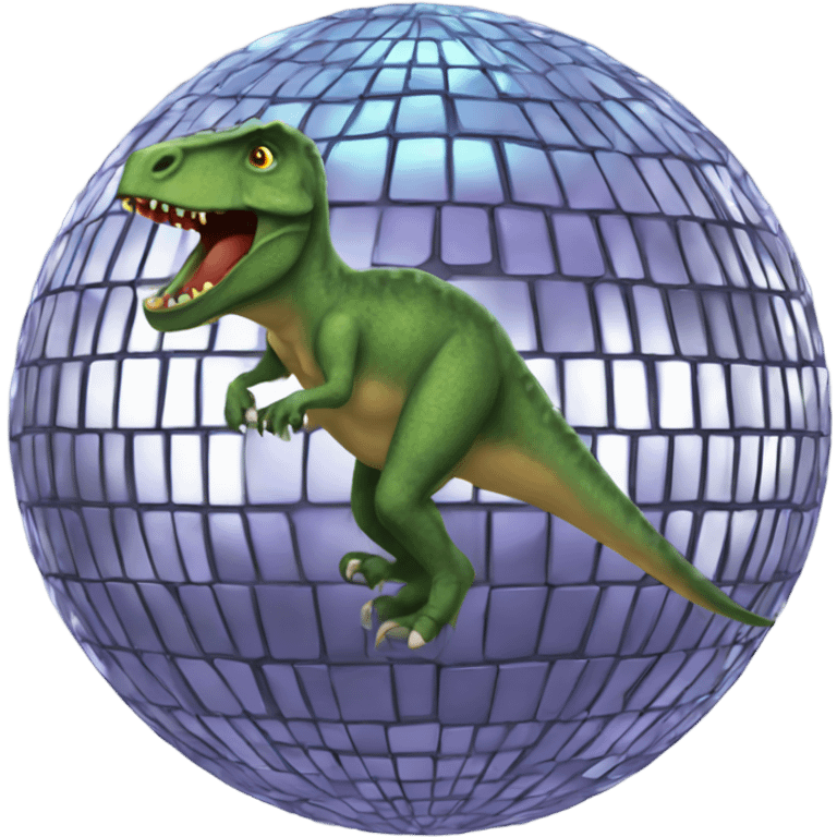 Discoball made out of dinosaurs emoji