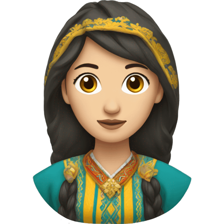 A woman in a national Kazakh costume emoji