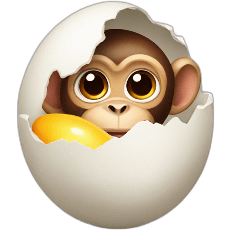 monkey hatching from egg emoji