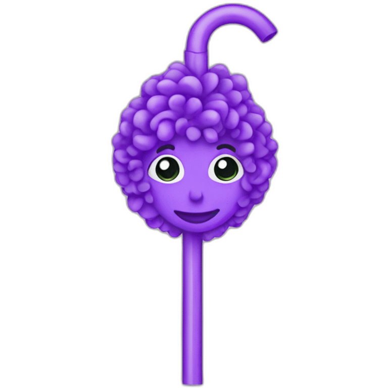 purple curly straw emoji