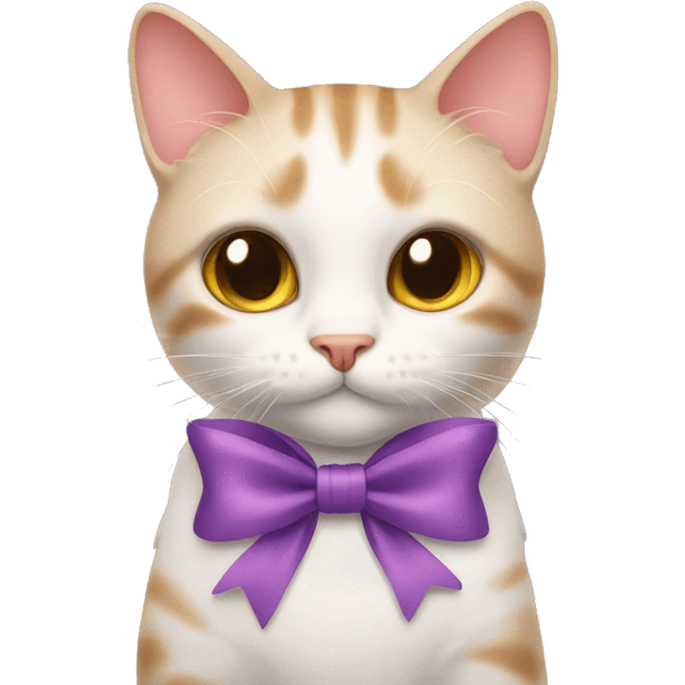 Cat with bow ribbon emoji