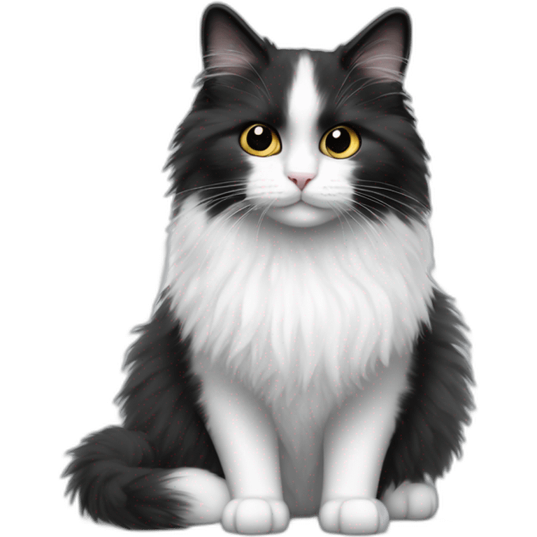 Black and white angora cat with Glock 19 emoji